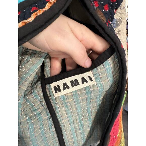 Namai Ladhiya Quilted Patchwork Kantha Reversible Jacket O/S - Picture 5 of 5